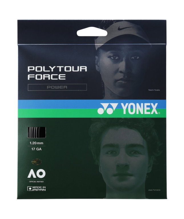 Yonex Tennissaite Poly Tour Force (Haltbarkeit+Power) schwarz 12m Set